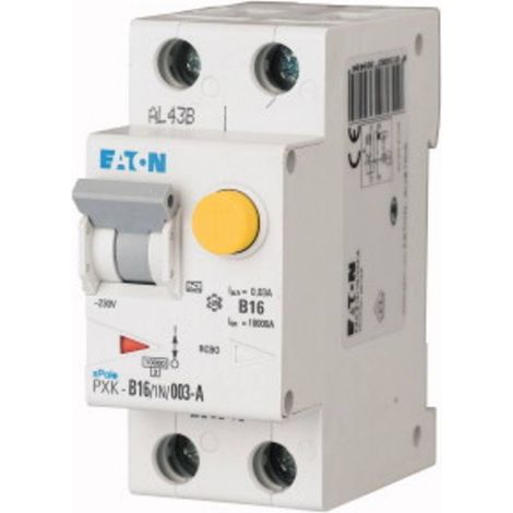 Eaton FI-/LS-Schalterkombination, 16 A, 30 mA, Auslösecharakteristik LS-Schalter: B, 1p + N, Auslösecharakteristik FI-Schalter: F, 193528