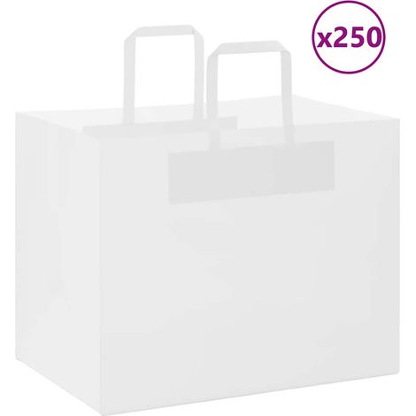 Papiertragetaschen 250 Stk. mit Henkeln Weiß 32x22x24 cm