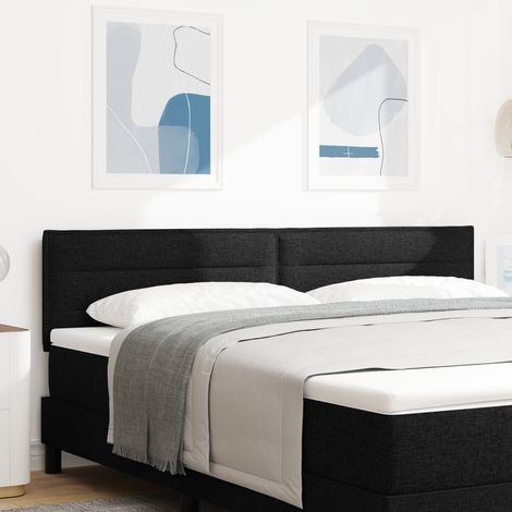 LED Headboard with LED Strip Lights Manual Black 180 cm Fabric vidaXL