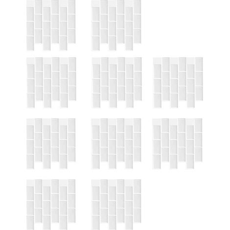 10 pièces. Couleur : Blanc. Matériau : PU + PET. Papier peint autocollant imperméable et résistant à l'huile, en PET, imitation brique 3D, pour cuisine.
