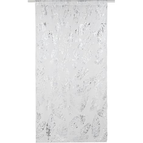 Rideau en tulle argenté pour fenêtre ou porte, chambre, salon, café, 132 cm x 160 cm (1/4)