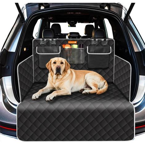 universelle Hundekofferraumabdeckung, Rundumschutz aus 600D Oxford-Gewebe, wasserdicht und rutschfest, mit Taschen für SUVs (1/5)