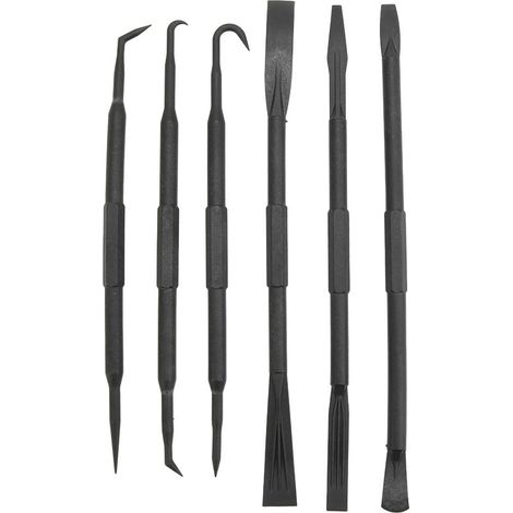 Ensemble de 6 leviers à double extrémité en plastique ABS noir pour le retrait des joints toriques et accessoires d'étanchéité (1/5)