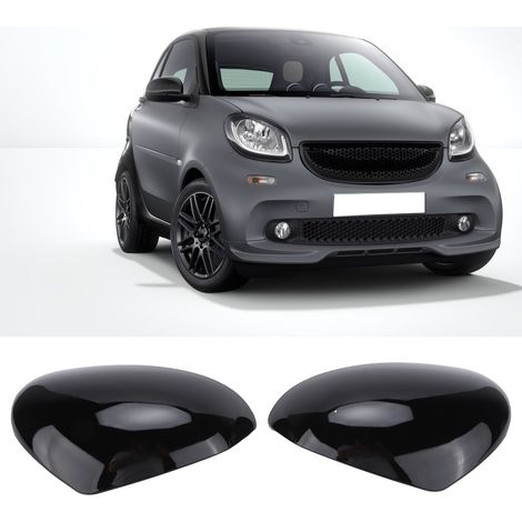 Rétroviseurs Extérieurs Coques de Protection Noir Brillant Adhésives Remplacement pour Smart Fortwo/Forfour 453 2015-2021 Lot de 2 (1/5)