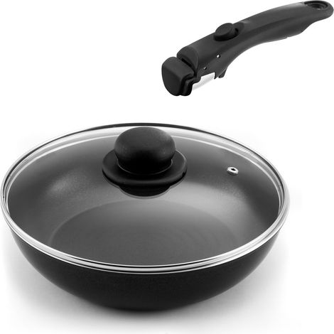 Arom - 1 sauteuse 24 cm avec couvercle et poignée amovible (1/4)