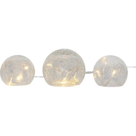 Star Trading LED Lampe de table Triss, décoration de table, transparent, blanc chaud, boules en verre, minuterie, batterie, 77 cm (1/5)