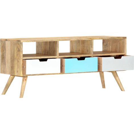 Meuble TV, Étagère TV, Meuble de Salon, 110x35x48 cm Bois de manguier massif OIB5658E (1/5)