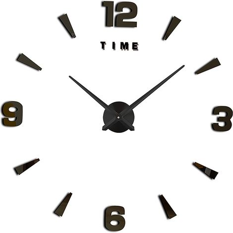 DIY-Wanduhr, rahmenlos, 3D-Spiegel-Wanduhr, große geräuschlose Wandaufkleber für Wohnzimmerdekorationen (1/5)