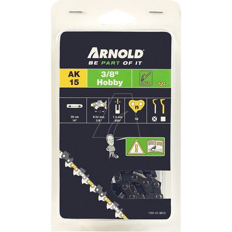 Cadena de motosierra 3/8", 1,3 mm - 50 eslabones de transmisión - cuchillas semicirculares ARNOLD