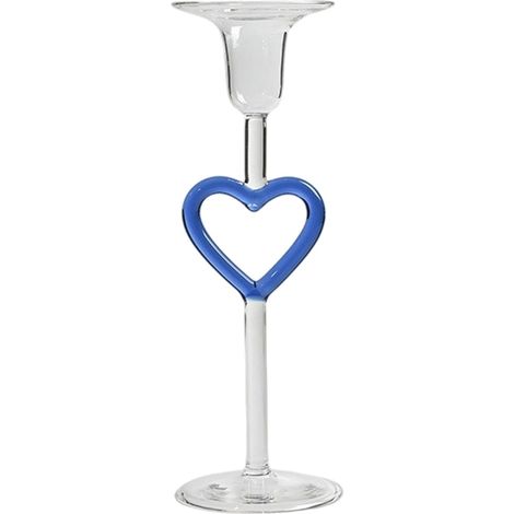 Porte-Bougie En Verre - Forme Coeur - Pour Bougies Jusqu'à 2,5 cm - Décoration Table Noël Saint-Valentin - 1 Pièce (1/5)