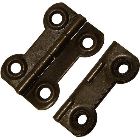 Lot de 12 x 100 charnières papillon effet antique 38 mm x 28 mm (50 paires) en finition FB (1/2)