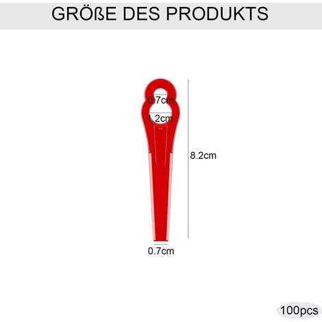 100 Stück Ersatz-Kunststoffmesser, Rasenkantenmesser für Rasenmäher, Kunststoffmesser für Garten- und Rasenkanten (1/3)
