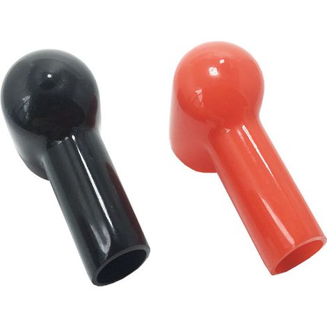 SHINING HOUSE Batterie Borne Caoutchouc Protecteur Couvre rouge noir 6mmx14mm 5Paires