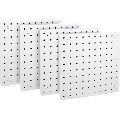 ZOLGINAH Organizador de tablero perforado de 4 piezas, tablero perforado blanco para colgar en la pared, tablero perforado para sala de manualidades, garaje, cocina, sala de estar (1/5)