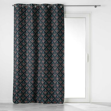 rideau a oeillets 135 x 260 cm 100% occultant/microfibre imp. yuko (1/3)