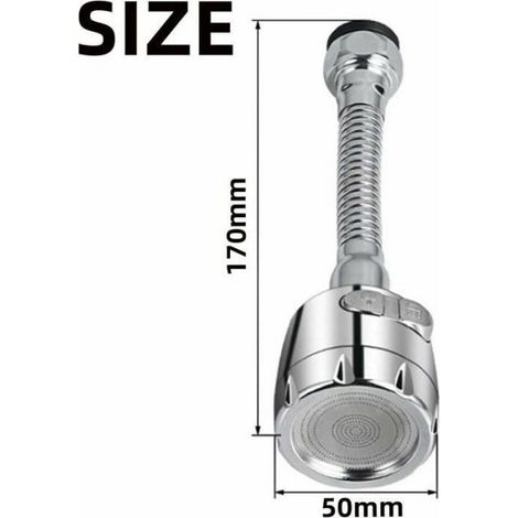 Rallonge robinet - Économie d'eau - 360° - Acier inoxydable - Installation facile - 4 accessoires (1/5)