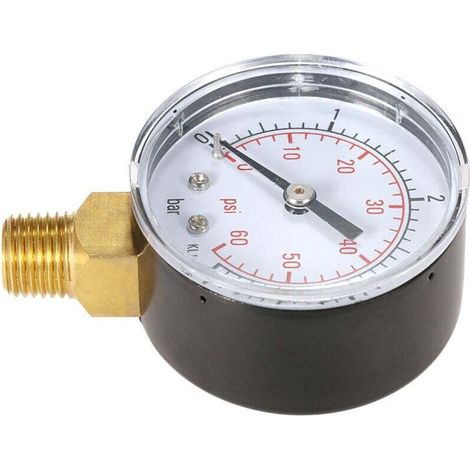 Filtro per piscina da 50 mm, 0-60 psi, 0-4 bar, manometro per la pressione dell'acqua, manometro idraulico, manometro, filettatura NPT da 1/4".