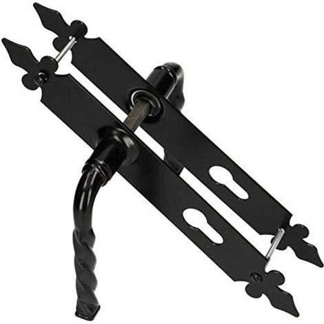 Poignée de Porte 90 mm PZ - Décorative - Noir - Universel - Pour Intérieur et Extérieur - Fer Forgé - Résistant à la Rouille (1/5)