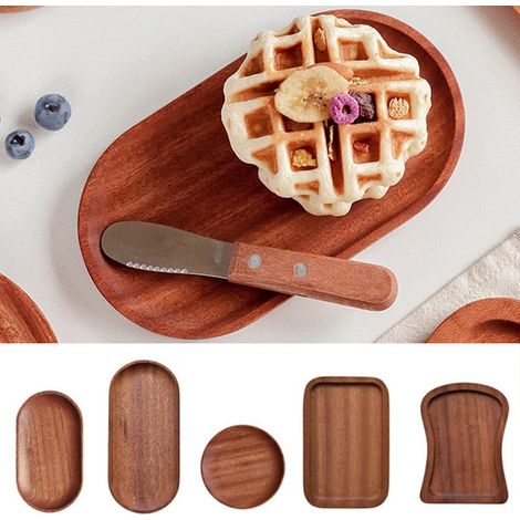 Plate En Bois - Plateau À Fromage Et Charcuterie En Ébène Naturel - Pour Apéritif Dessert Fruits Pain - 1 Pièce (1/5)