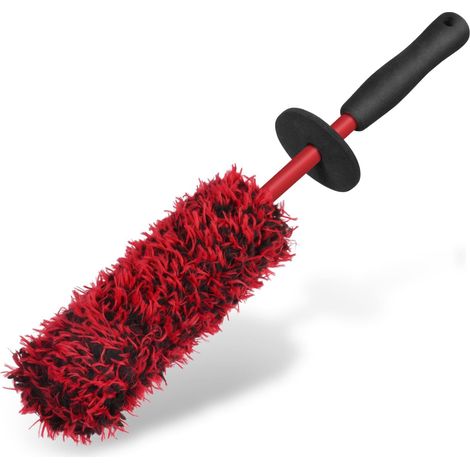 Brosse Jantes Voiture, 40cm Brosse de Nettoyage en Microfibre, Outil Professionnel pour Jantes Aluminium/Roue/Moto, Brosse De Nettoyage pour Jantes Pas de Rayures, Utilisation Humide et Sèche (1/5)