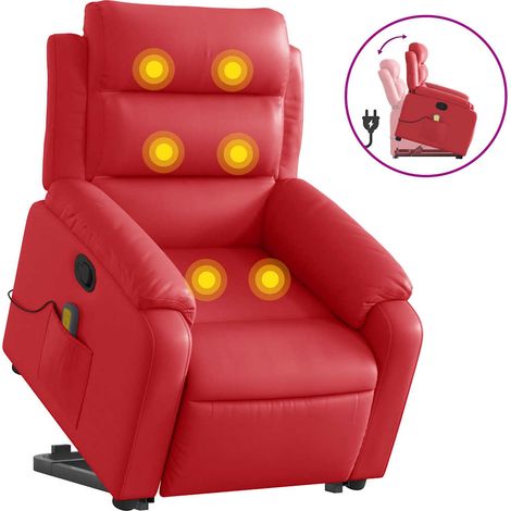 Maison Exclusive - Massagesessel mit Aufstehhilfe Rot Kunstleder (1/5)