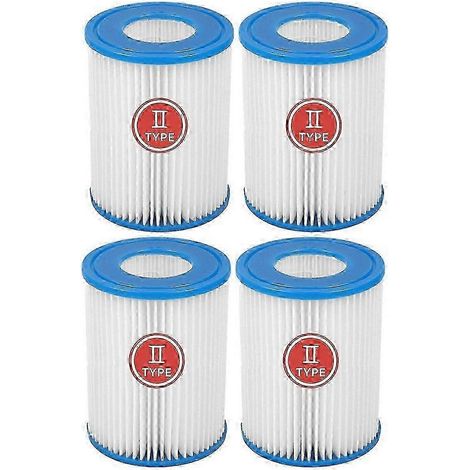Lot de 4 cartouches filtrantes pour pompe de piscine Bestway type II-AquaForge (1/4)