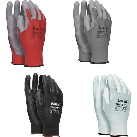 Issaline 07284 PU-beschichtete Arbeitshandschuhe - 8 (M) - Schwarze