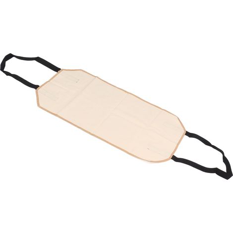 Grand sac à bûches en toile beige, résistant à l'usure, pour cheminée d'intérieur.