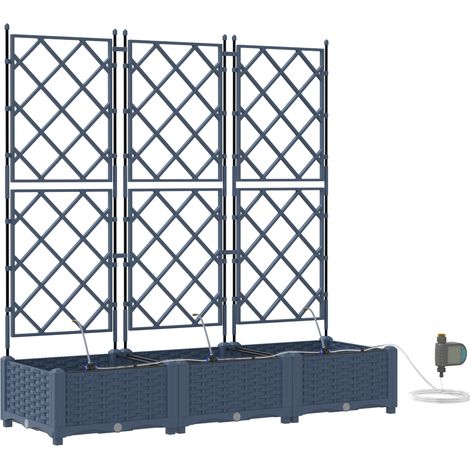 Pots de jardin，Jardinière Gris 120 x 40 x 126 cm Acier CFW84206 (1/4)
