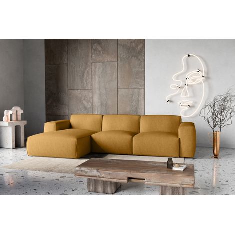 Canapé d'Angle gauche avec fonction de couchage Hudson coffre en moutarde du fabricant -VINOTTI (1/5)