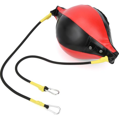 Ballon de boxe suspendu pour combat, élasticité et réactivité, équipement d'entraînement sportif, noir et rouge. (1/5)