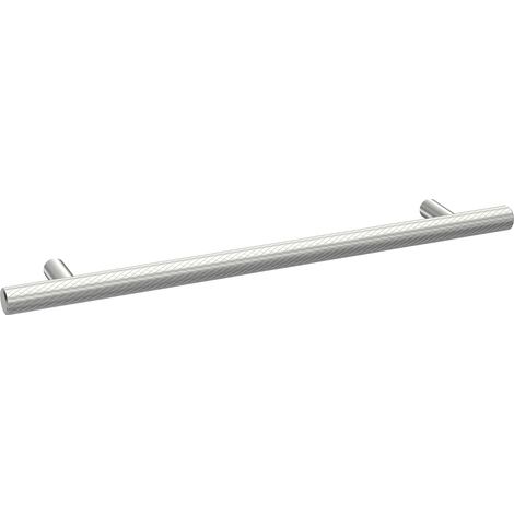 Furniture Handle Textured Knurled Bar Handle, 252mm (192mm Centres) - Satin Chrome