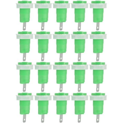 Pair 20 Pièces Bornes de Masse en Laiton 4mm, Connecteurs de Terre Soudables, Adaptateurs Prise Banane Sécurisés 1KV 32A Vert (1/5)