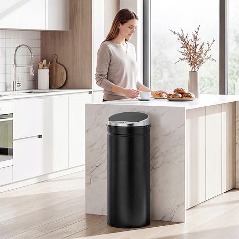 50L Sensor-Mülleimer aus rostfreiem Stahl Infrarotsensor automatischer Abfalleimer für Küche und Esszimmer (1/4)