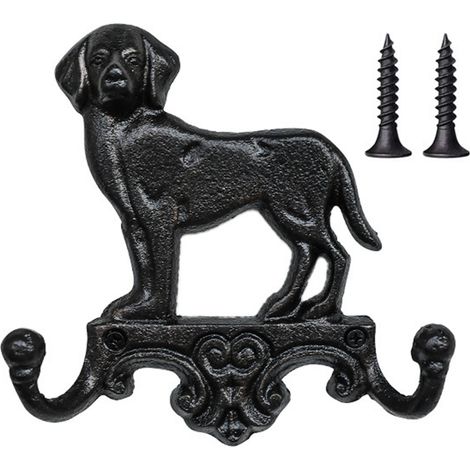 Perchero doble vintage de hierro forjado para pared, de estilo nórdico, ideal para gatos y perros. Decoración para casa, jardín y villa.