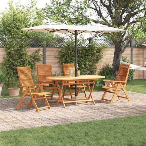 vidaXL Ensemble de salle à manger pour jardin 5 pcs Marron (1/5)