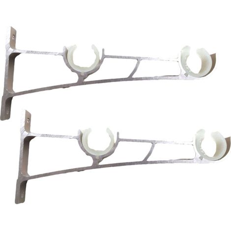 2pièces Tringle À Rideau En Métal Robuste, Support De Tringle À Rideaux, Double Tringle À Rideau Pole Holder, Support Rideau, Support De Tringle À Rideau En Aluminium, Support De Tringle À Rid