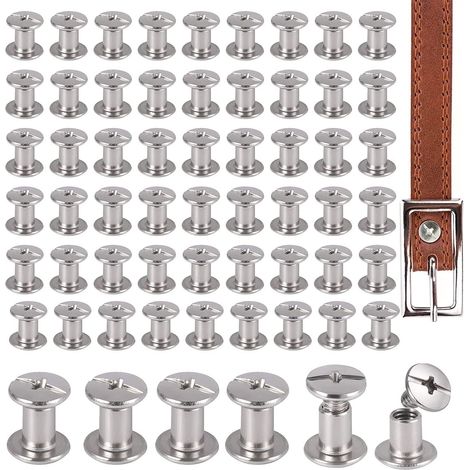 100 Pièce Vis à Tête Croix Ronde En Métal, De Chicago, Reliure Rivets, Rivet Visser, Livre Écrou Acier Inox, Pour Diy, Décoration Cuir, Loisirs Créatifs (1/5)