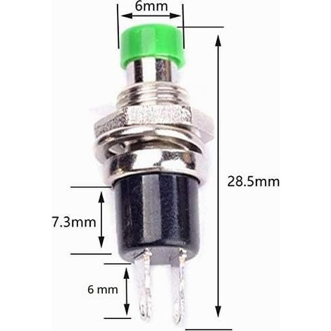 Set of Mini Momentary Push Button Normal Open 7 mm Round Push Buttons SPST ON/OFF Pin AC for Hobby Railway Model