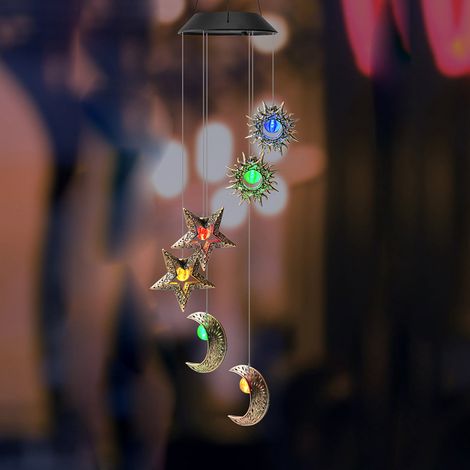 Grelot Solaire - Grelot Étoile Soleil avec Lumières LED Colorées - Décoration Extérieure Suspendue - 1 Pièce (1/5)