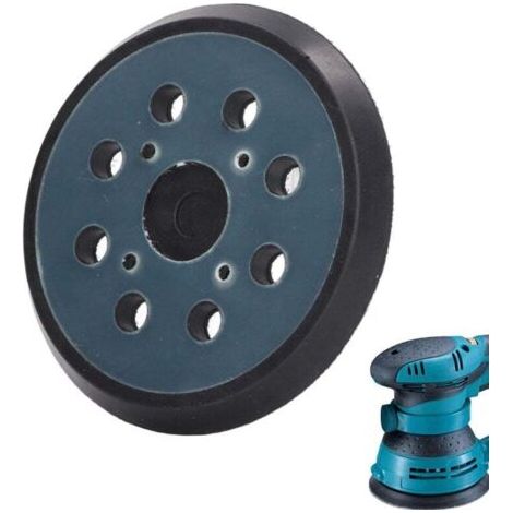 Plateau de ponçage de 125 mm compatible avec les disques de ponçage Makita BO5010 et BO5041 à 8 trous (1/5)