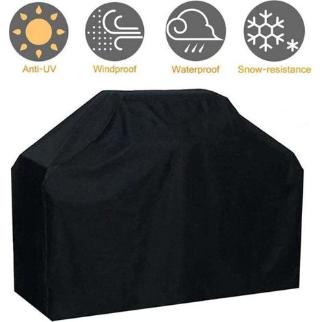Housse de Barbecue résistante en Tissu Oxford imperméable et Coupe-Vent Résistant à la décoloration pour Barbecue Weber, Brinkmann et la Plupart des étagères de Barbecue. 145 x 61 x 117 cm (1/5)