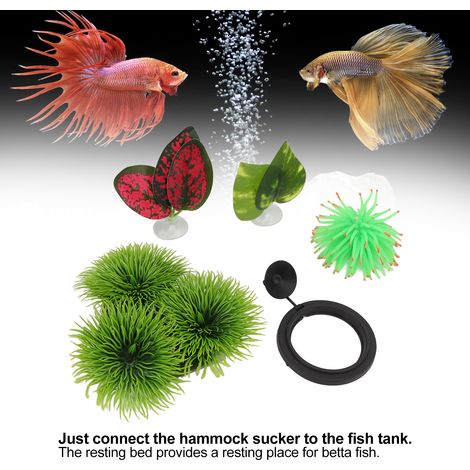 Coussin de feuilles de poisson Betta, 5 pièces, Simulation d'aquarium, mangeoire, ensemble de repos de frai (1/5)