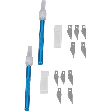 Ensemble de 2 couteaux de précision, stylo de découpe en métal avec lames de sculpture, outils de découpe pour la gravure sur cuir (1/5)