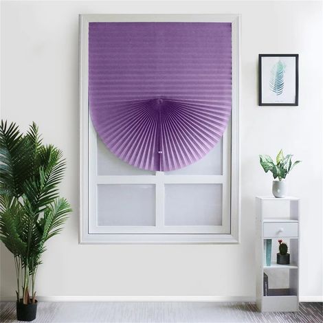 Rideau Plissé Auto-Adhésif - Tissu Polyester Filtre-Lumière - Pour Balcon Café Salle De Bain Fenêtre - 90 x 150 cm - 1 Pièce (1/5)