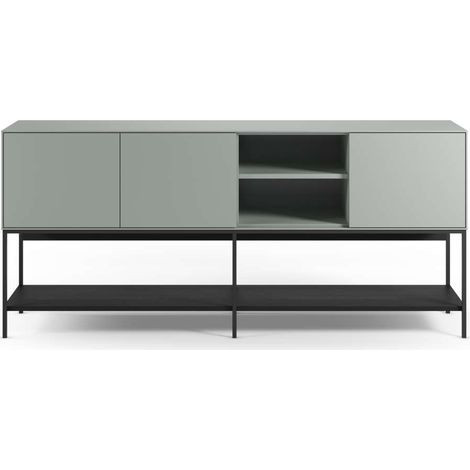 Aparador 3 puertas 2 huecos md-Nina acabado verde /negro, 180cm(ancho) 80cm(alto) 40cm(largo) (1/5)