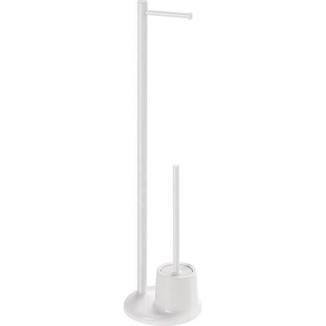 Aqualine White Line - Support avec porte-papier hygiénique et brosse hygiénique, blanc MM32 (1/2)