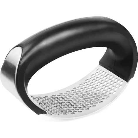 presse-ail Bascule En Acier Inoxydable, Hachoir Ail De Qualit Suprieure, En Forme D'arc, Avec Prise En Main Confortable (1/5)