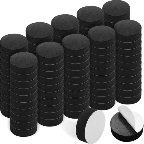 100 Pièces Pied Pot de Fleur Invisible,avec Solide Tampon Auto Adhésif Eva Antiderapant Pied Pot pour Petits (Noir, 3 cm de Diamètre)