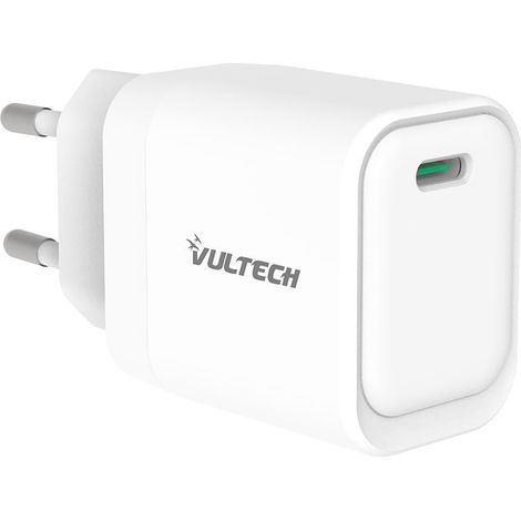 Vultech CC33-1C Caricatore Da Parete USB-C GaN 33W PD3.0 QC3.0 PPS Bianco